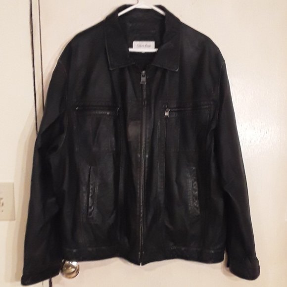Vintage Calvin Klien Genuine Leather Jacket size XXL - Picture 1 of 7